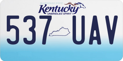 KY license plate 537UAV
