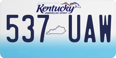 KY license plate 537UAW