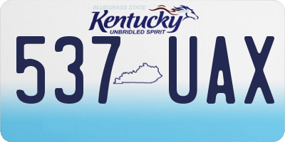 KY license plate 537UAX