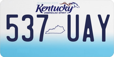 KY license plate 537UAY