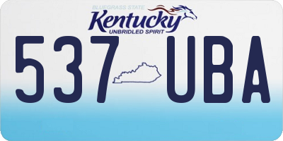 KY license plate 537UBA