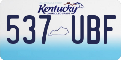 KY license plate 537UBF