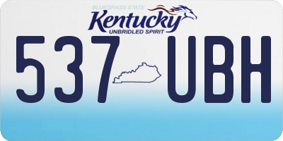 KY license plate 537UBH