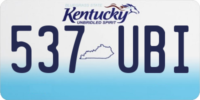 KY license plate 537UBI