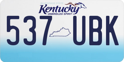 KY license plate 537UBK