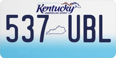 KY license plate 537UBL