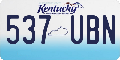 KY license plate 537UBN