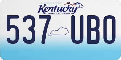 KY license plate 537UBO