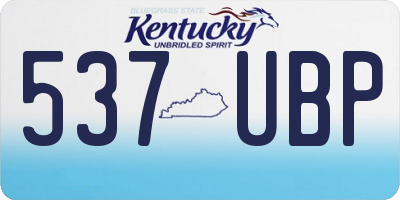 KY license plate 537UBP