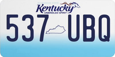 KY license plate 537UBQ