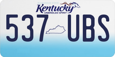 KY license plate 537UBS