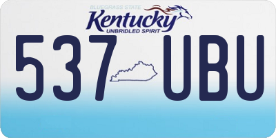 KY license plate 537UBU