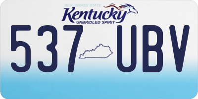 KY license plate 537UBV