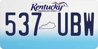 KY license plate 537UBW