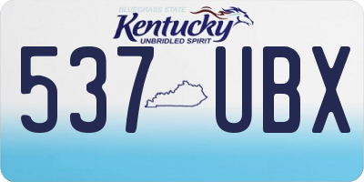 KY license plate 537UBX