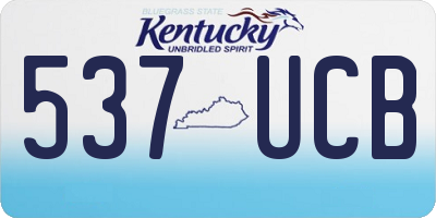 KY license plate 537UCB