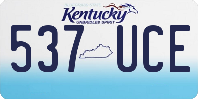 KY license plate 537UCE