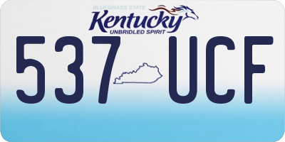 KY license plate 537UCF