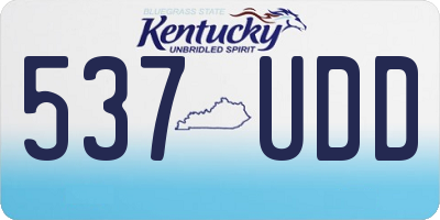 KY license plate 537UDD