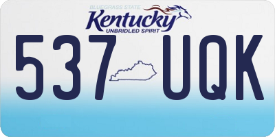 KY license plate 537UQK