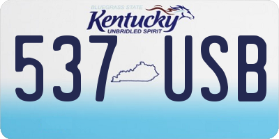 KY license plate 537USB