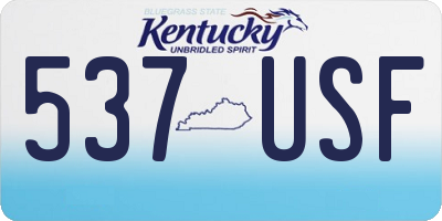 KY license plate 537USF
