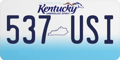KY license plate 537USI