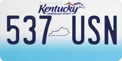 KY license plate 537USN