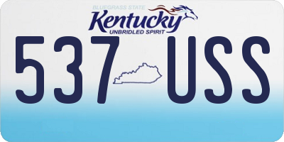 KY license plate 537USS