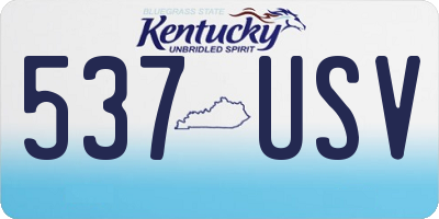 KY license plate 537USV