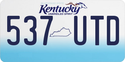 KY license plate 537UTD