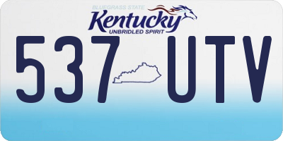 KY license plate 537UTV