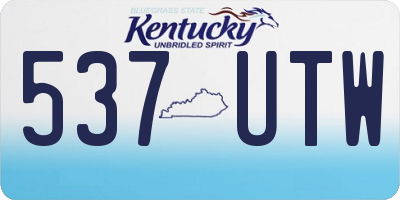 KY license plate 537UTW