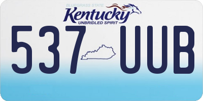 KY license plate 537UUB