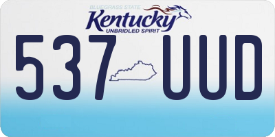 KY license plate 537UUD