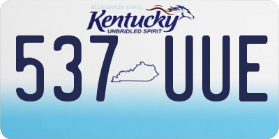 KY license plate 537UUE