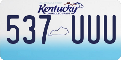 KY license plate 537UUU