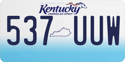 KY license plate 537UUW