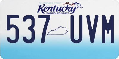 KY license plate 537UVM