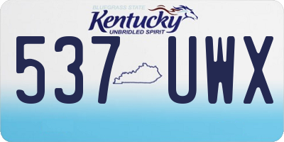 KY license plate 537UWX