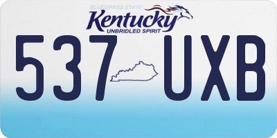 KY license plate 537UXB