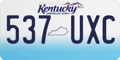 KY license plate 537UXC