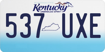 KY license plate 537UXE