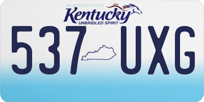 KY license plate 537UXG