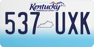 KY license plate 537UXK