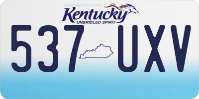 KY license plate 537UXV