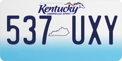 KY license plate 537UXY