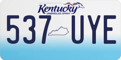 KY license plate 537UYE