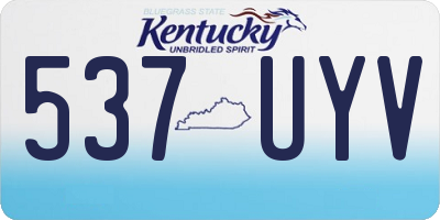 KY license plate 537UYV