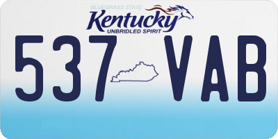 KY license plate 537VAB